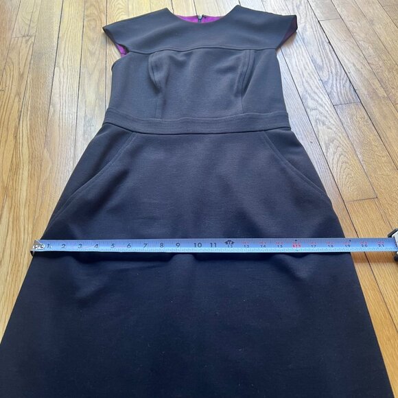 Shoshanna Size 8 Black Cap Sleeve Round Neck Knee Length Dress - Picture 7 of 13